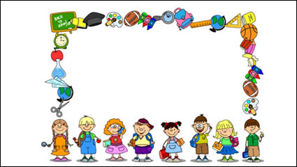 La escuela de dibujos animados suministros 03 - vector de material