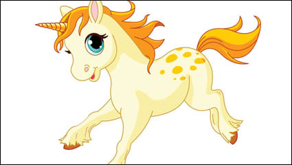 Lindo caballo de dibujos animados 02 - vector de material