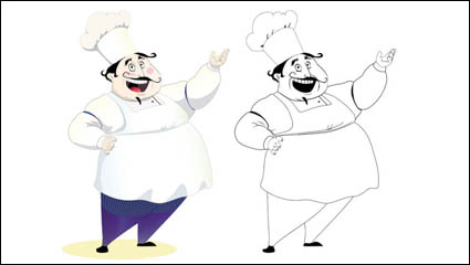 Personajes de dibujos animados chef de 08 - vector de material