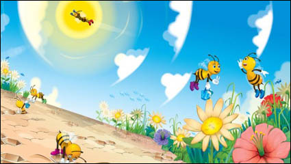 Abeja de la historieta - vector de material