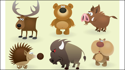 Los animales de dibujos animados de la imagen - vector