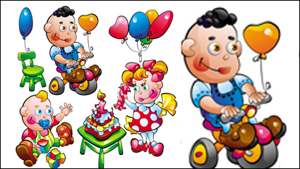 Cartoon alimentos para bebs juguetes 01 - vector