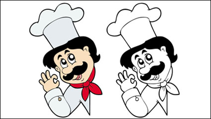 Personajes de dibujos animados del chef 06 - vector