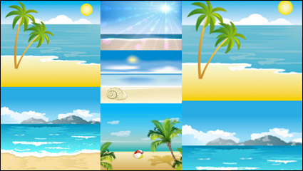 Cartoon paisaje costero - vector