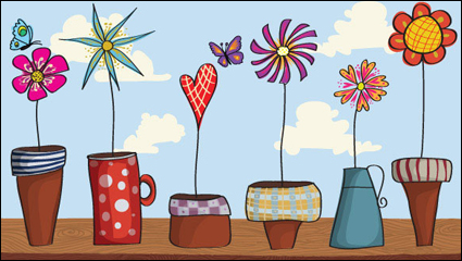 Bellas flores vector material