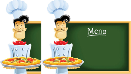 Cartoon chef y asistente de imagen de 05 - vector