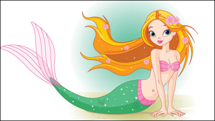 Cartoon sirena 02 - vector
