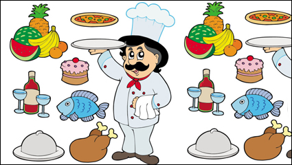 Personajes de dibujos animados cocinar 05 - vector