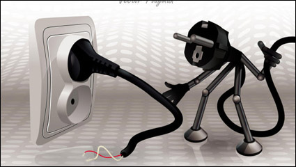 Cartoon enchufe 01 - vector