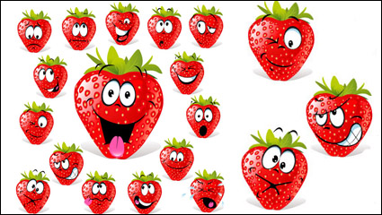 Cartoon expresin de la fruta 03 - vector