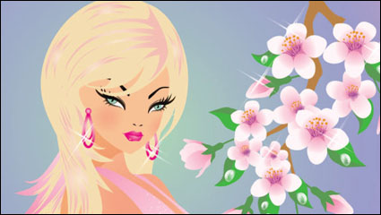 Caricatura Four Seasons Belleza 02 - vector de material