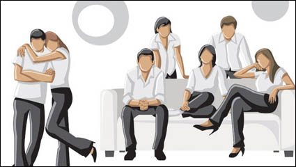 Foto de los hombres y las mujeres -3 vector material