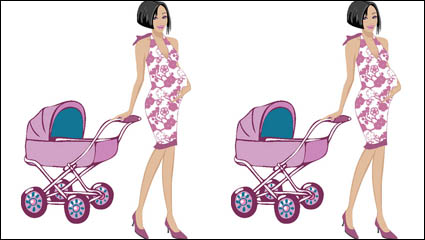 Linda Madre de dibujos animados 02 - vector de material