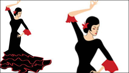 Exquisita bailarina de dibujos animados 05 - vector de material