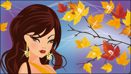 Caricatura Four Seasons Belleza 04 - vector de material