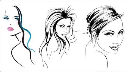 Pintado a mano las mujeres vector material