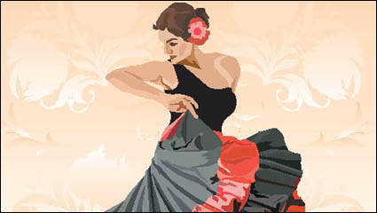 Exquisito bailarina de dibujos animados 01 - vector
