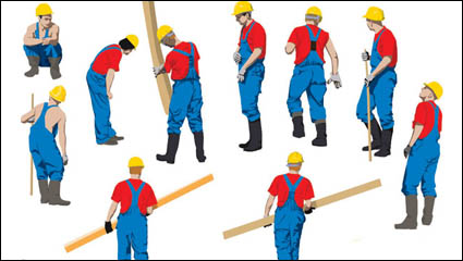Vector de los trabajadores en el trabajo