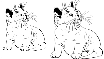 Animal del gato de material 05 - vector