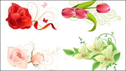Hermosas flores - vector de material