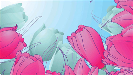 Pintados a mano tulipanes -3 vectorial