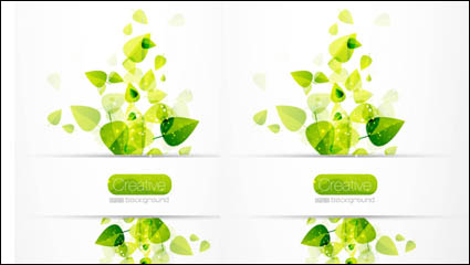 Primavera las hojas verdes 04 - vector de material