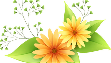 Hermosa flor pequeña vector material -1