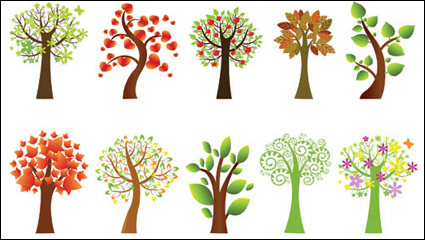 Una variedad de material precioso vector de rboles