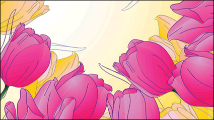 Pintado a mano vector de tulipanes -4