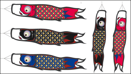 Vector material banderas carpa japonesa