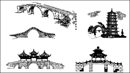 Material de vectores arco arquitectnico tradicional china