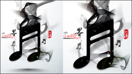 Tinta elementos musicales del vector 04