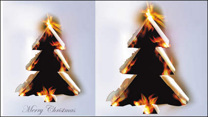 Llama ardiente efecto de papel 01 - vector de material
