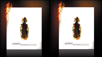 Llama ardiente efecto de papel 03 - vector de material