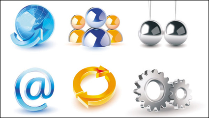 El exquisito en tres dimensiones icono de conjunto de 01 - vector