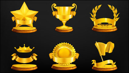 Medalla de oro icono vector material