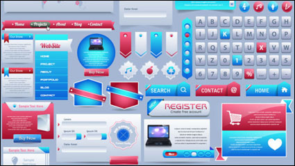 Sofisticados elementos de las pginas web - vector