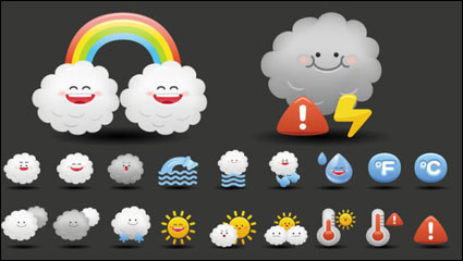 Cartoon tiempo icono 02 - vector