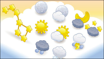 Cartoon tiempo icono 04 - vector