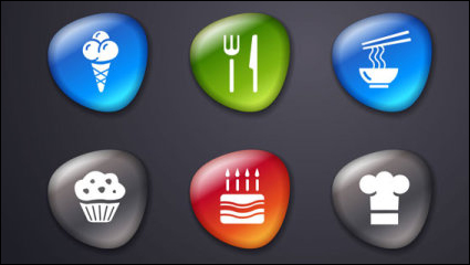 Suave suave piedra icono 01 - vector material