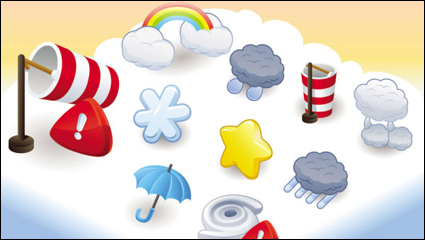 Cartoon tiempo icono 03 - vector material
