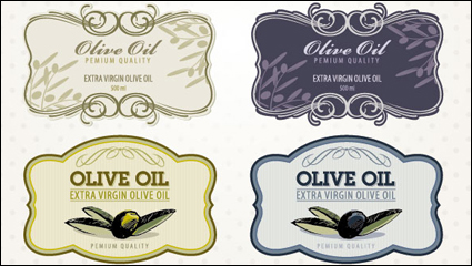 Etiquetas de aceite de oliva 02 - vector de material
