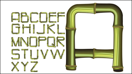 Letras creativas de bamb 02 - vector de material
