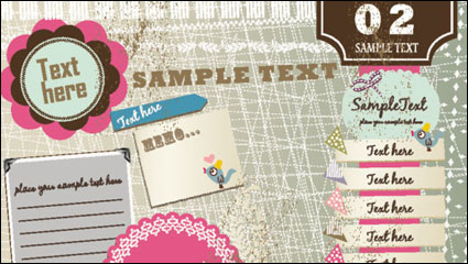 Exquisitas rosas 01 Elementos de las etiquetas - vector de material