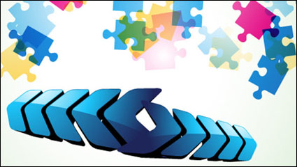 Moda rompecabezas 05 - vector de material