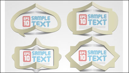 Creativa doblado texto hueco papel plantilla vector material -2