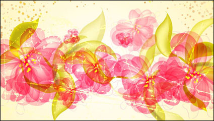 Flores de colores de fondo 01 - vector de material
