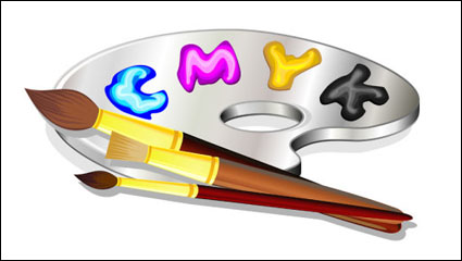 Pintar dibujos de pigmento 02 - vector de material