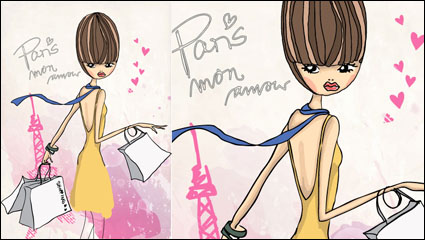 Fashion Shopping Girl 04 - vector de material