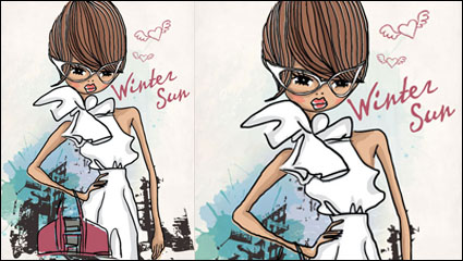 Fashion Shopping Girl 02 - vector de material